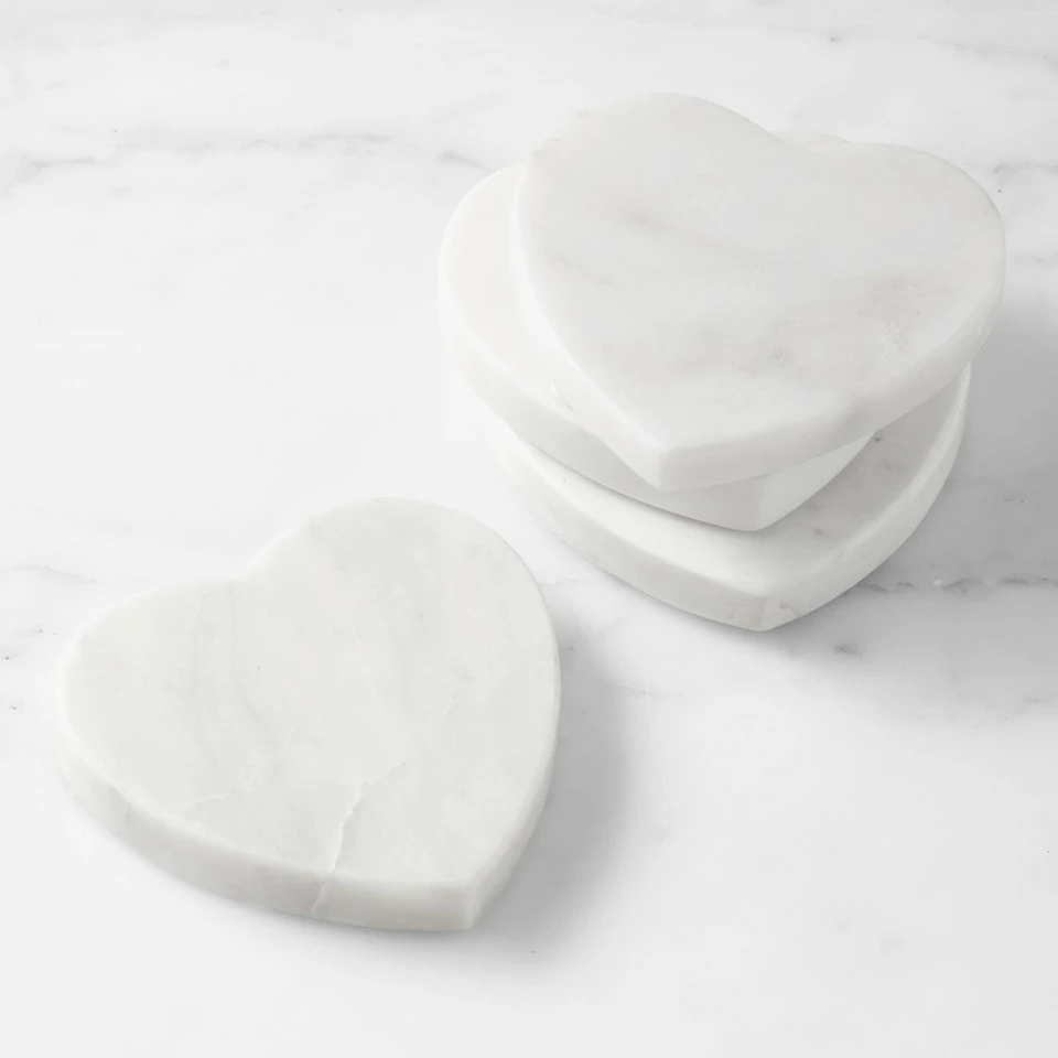 Marble Heart Coasters, Set of 4 6 Marble Heart Coasters, Set of 4 - Image 5
