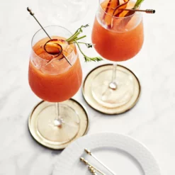 Antique Brass Hammered Coasters with Holder, Set of 4 -Deals BAR Store antique brass hammered coasters with holder 202231 0090 shaped antique brass cocktail picks set of 6 z