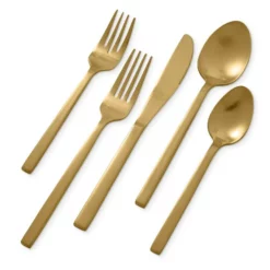 Fortessa Arezzo Brushed Gold 5-Piece Cutlery Set