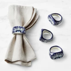 Azulete Napkin Rings, Set of 4 -Deals BAR Store azulete napkin rings 202233 0127 azulete napkin rings set of 4 z