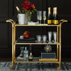 Beckett Bar Cart, Brass -Deals BAR Store beckett bar cart 202218 0084 beckett bar cart z