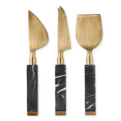 Black Marble Cheese Knives, Set of 3