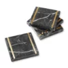 Black Marble Coasters, Set of 4 -Deals BAR Store black marble coasters z hero 000