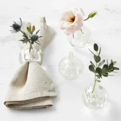 Glass Vase Napkin Rings, Set of 4
