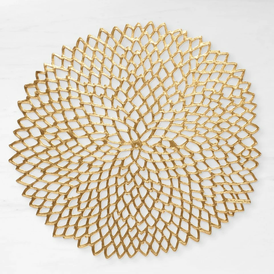 Chilewich Dahlia Brass Placemat 3 Chilewich Dahlia Brass Placemat