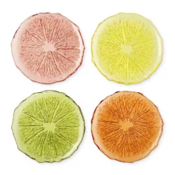 Citrus Glass Salad Plates, Set of 4