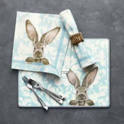 Damask Bunny Napkins, Set of 4 -Deals BAR Store damask bunny napkin 202240 0031 damask bunny napkins set of 4 z