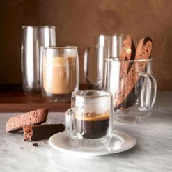 Double-Wall Glass Espresso Mug -Deals BAR Store double wall glass espresso mugs 202240 0023 double wall glassware collection z