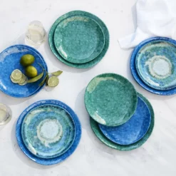 Drip Reactive Outdoor Melamine Dinner Plates - Blue -Deals BAR Store drip reactive outdoor melamine dinner plates 202221 0014 drip reactive outdoor melamine salad plates z