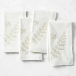 Embroidered Flora Napkins, Set of 4