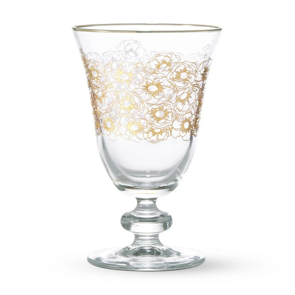 Gold Floral Goblet 3 Gold Floral Goblet