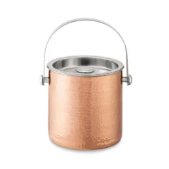 Hammered-Copper Ice Bucket With Lid