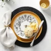 Bee Salad Plates -Deals BAR Store honeycomb salad plate bee 202218 0439 black woven hapao round placemat z