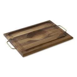 J.K Adams Handled Carving Board, Walnut with Brass Handles