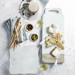 Marble & Wood Cheese Boards -Deals BAR Store marble and wood cheese board 202240 0024 scalloped marble cheese board z
