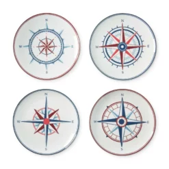 Maritime Appetiser Plates, Mixed, Set of 4