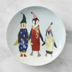 Natale Penguin Appetiser Plates, Set of 4