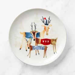 Natale Reindeer Salad Plates, Set of 4