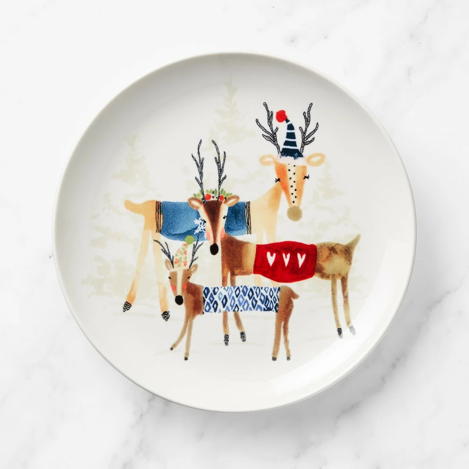 Natale Reindeer Salad Plates, Set of 4 3 Natale Reindeer Salad Plates, Set of 4