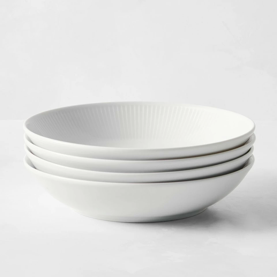 Pillivuyt Plisse Porcelain Pasta Bowls 4 Pillivuyt Plisse Porcelain Pasta Bowls - Image 2