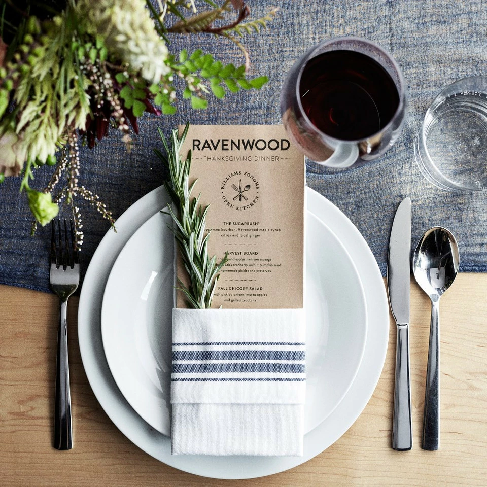 Open Kitchen by Williams Sonoma Restaurant Stripe Napkins, Set of 4 - Blue 5 Open Kitchen by Williams Sonoma Restaurant Stripe Napkins, Set of 4 - Blue - Image 3