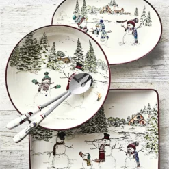 Snowman Dinnerware Collection -Deals BAR Store snowman dinnerware collection 202240 0026 snowman dinner plates set of 4 z