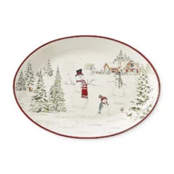 Snowman Oval Serving Platter