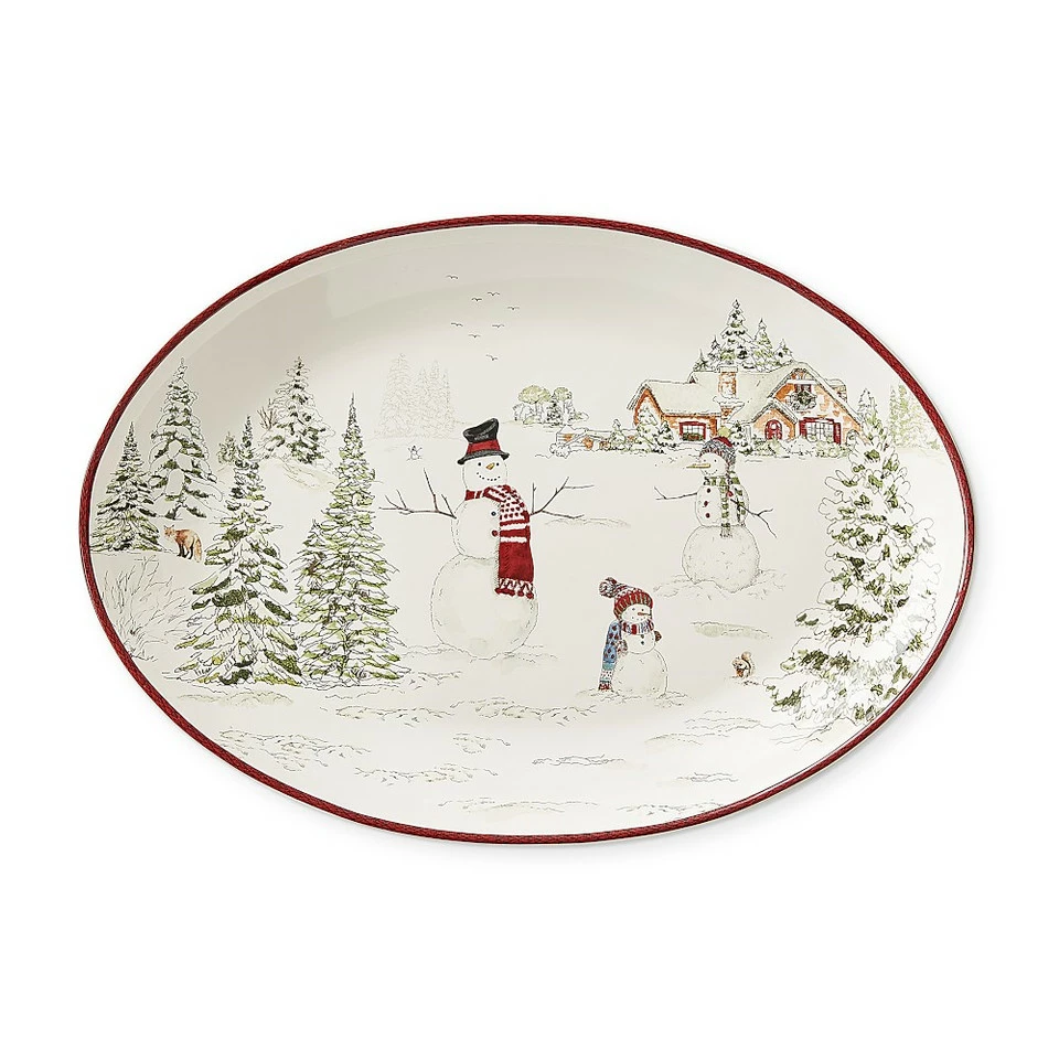 Snowman Oval Serving Platter 3 Snowman Oval Serving Platter