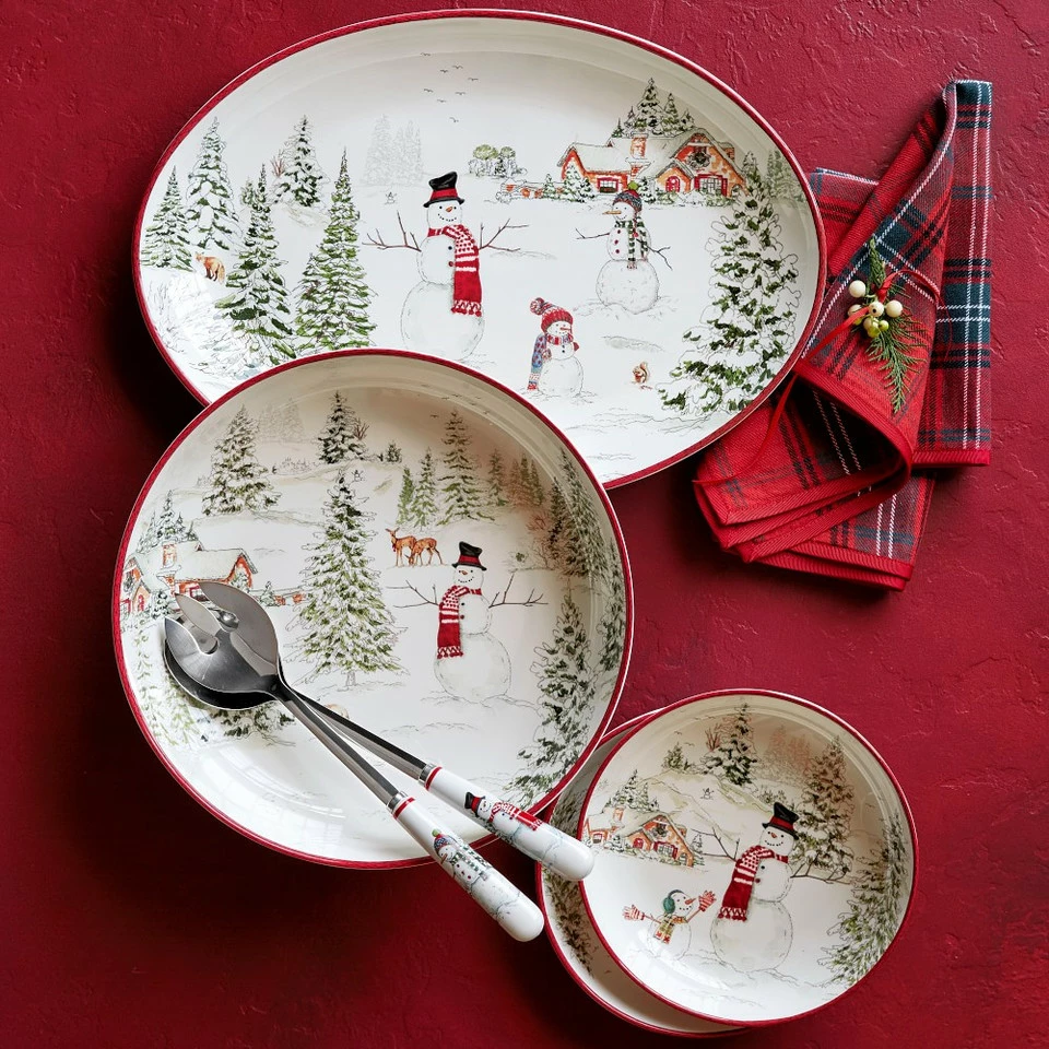 Snowman Oval Serving Platter 4 Snowman Oval Serving Platter - Image 2