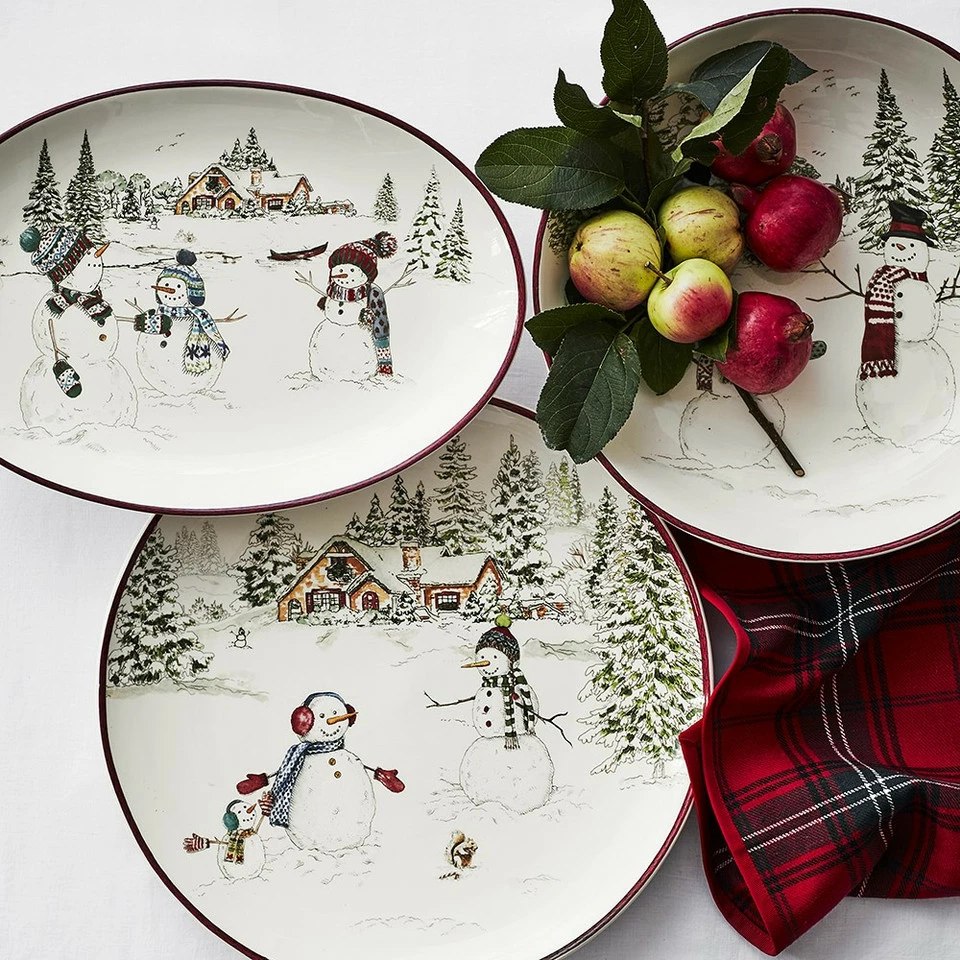 Snowman Oval Serving Platter 5 Snowman Oval Serving Platter - Image 3