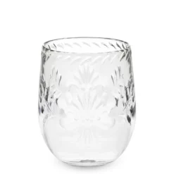 Sonora Outdoor Etched Tritan Stemless Wine Glasses