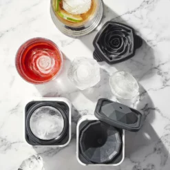 Sphere Ice Moulds, Set of 2 & Glasses Set -Deals BAR Store sphere ice mold set of 2 and glasses set 202218 0031 williams sonoma rosebud silicone ice molds set of 2 z