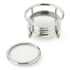 Stainless Steel and Glass Coasters, Set of 4 2 Stainless Steel and Glass Coasters, Set of 4 -Deals BAR Store stainless steel and glass coasters 202230 0037 img63z