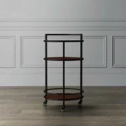 Stowe Round Bar Cart, Brass