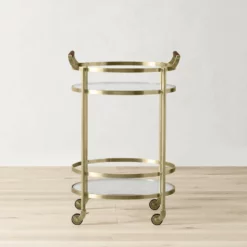 Truman Round Bar Cart, Antique Brass, Saddle Leather -Deals BAR Store truman round bar cart 202227 0012 truman round bar cart z
