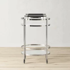 Truman Round Bar Cart, Antique Brass, Saddle Leather -Deals BAR Store truman round bar cart 202237 0018 truman round bar cart 1 z