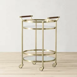 Truman Round Bar Cart, Antique Brass, Saddle Leather -Deals BAR Store truman round bar cart 202237 0019 truman round bar cart 1 z