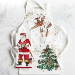 Twas the Night Santa Tea Towels, Set of 2, White -Deals BAR Store twas santa towels 202214 0019 twas the night santa towels set of 2 z
