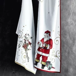 Twas the Night Santa Tea Towels, Set of 2, White -Deals BAR Store twas santa towels 202214 0092 twas the night santa towels set of 2 z