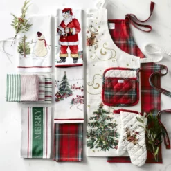 Twas Village Tea Towels, Set of 2 -Deals BAR Store twas village towel 202222 0004 twas the night before christmas oven mitt potholder set z