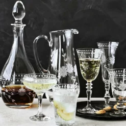 Vintage Etched Wine Glasses, Pink -Deals BAR Store vintage etched wine glasses 202240 0035 vintage etched coupe glasses z