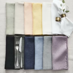 Italian Washed Linen Napkins, Set of 4 -Deals BAR Store washed linen napkins 202233 0035 italian washed linen napkins set of 4 z