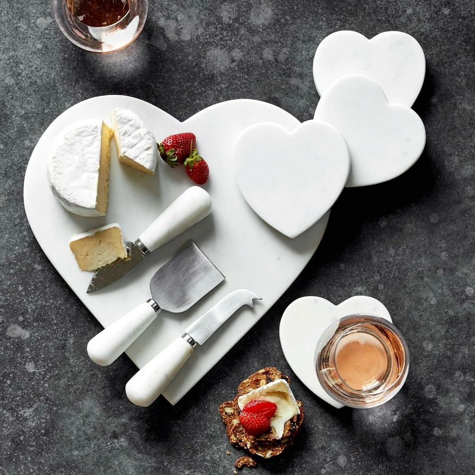 Marble Heart Coasters, Set of 4 3 Marble Heart Coasters, Set of 4 - Image 2