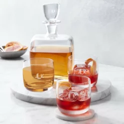 Williams Sonoma Double Old Fashioned Glass -Deals BAR Store williams sonoma double old fashioned glasses 202224 0009 marble round cheese board z
