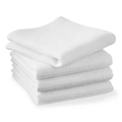 Williams Sonoma Super Absorbent Waffle Weave Tea Towels, Set of 4, White
